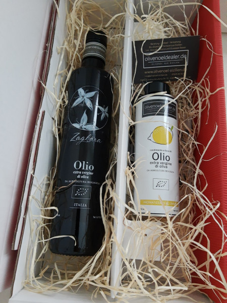 Bio Olivenöl nativ extra 500ml NOCELLARA DEL BELICE + Limetten Olivenöl - Geschhenkbox